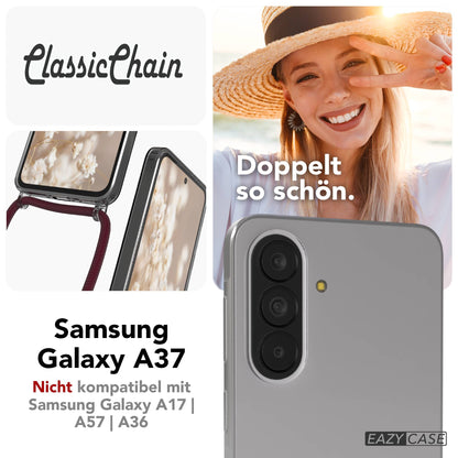 Samsung Galaxy A37 transparente Handykette mit verstellbarer Kordel TPU Schutzhülle 