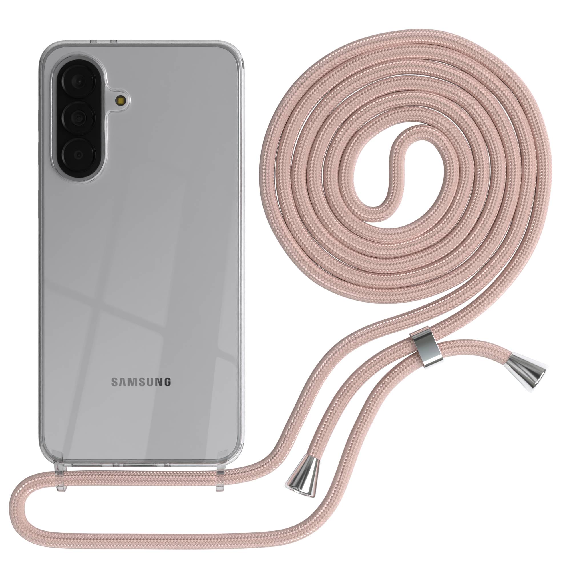 Samsung Galaxy A37 transparente Handykette mit verstellbarer Kordel TPU Schutzhülle 