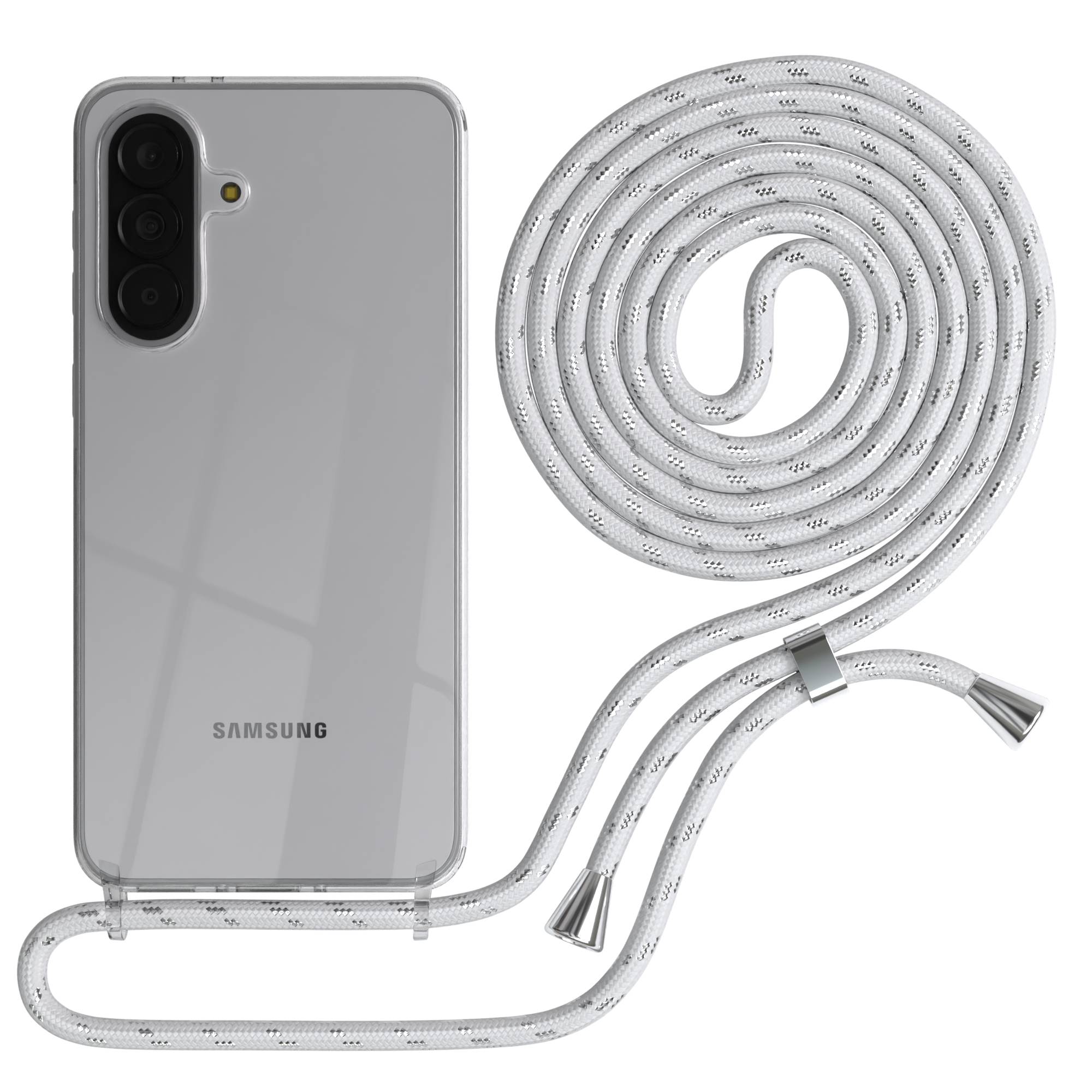 Samsung Galaxy A37 transparente Handykette mit verstellbarer Kordel TPU Schutzhülle 