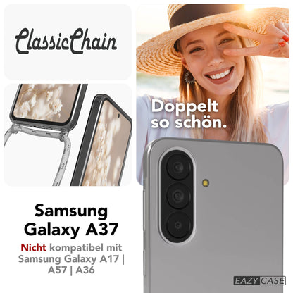 Samsung Galaxy A37 transparente Handykette mit verstellbarer Kordel TPU Schutzhülle 