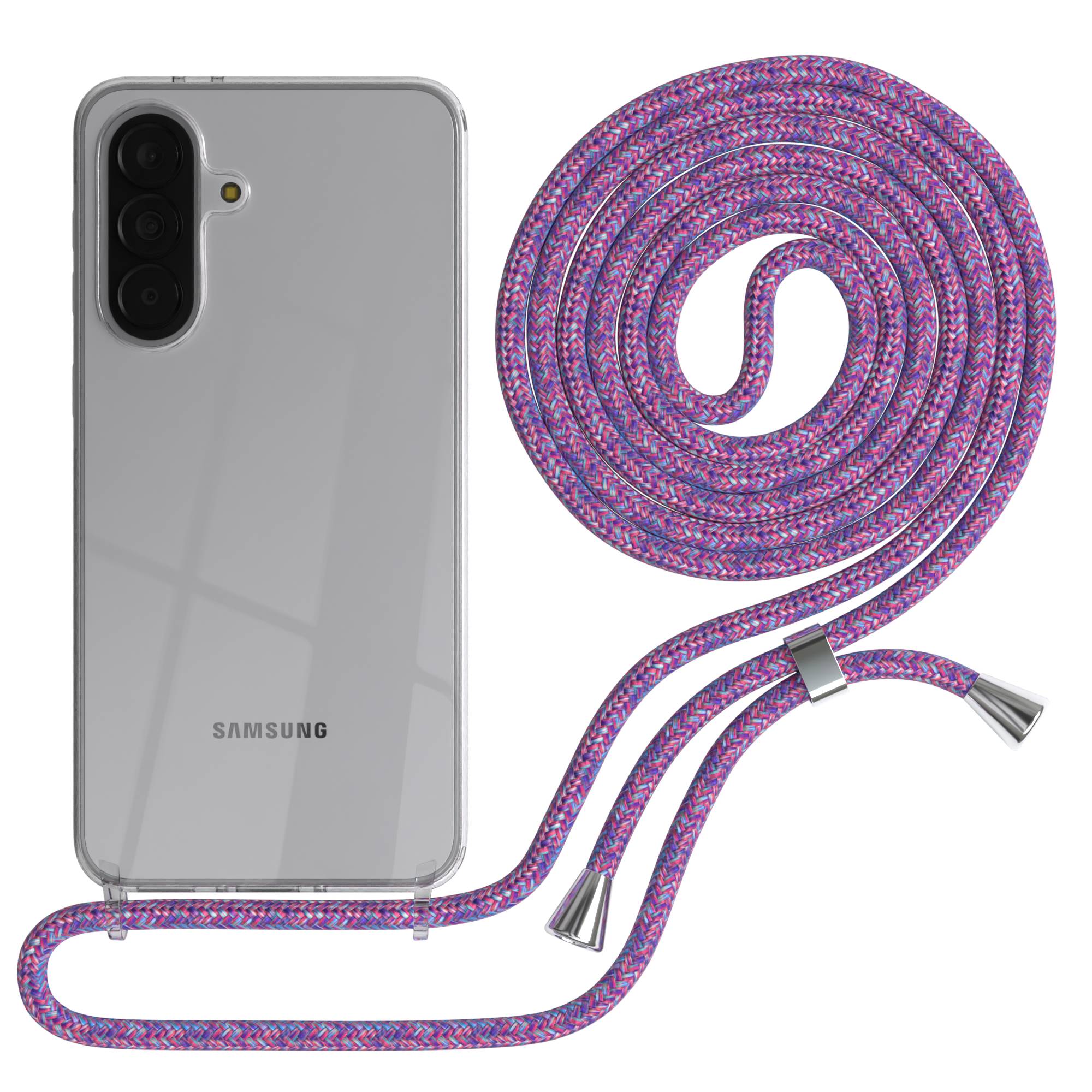 Samsung Galaxy A37 transparente Handykette mit verstellbarer Kordel TPU Schutzhülle 