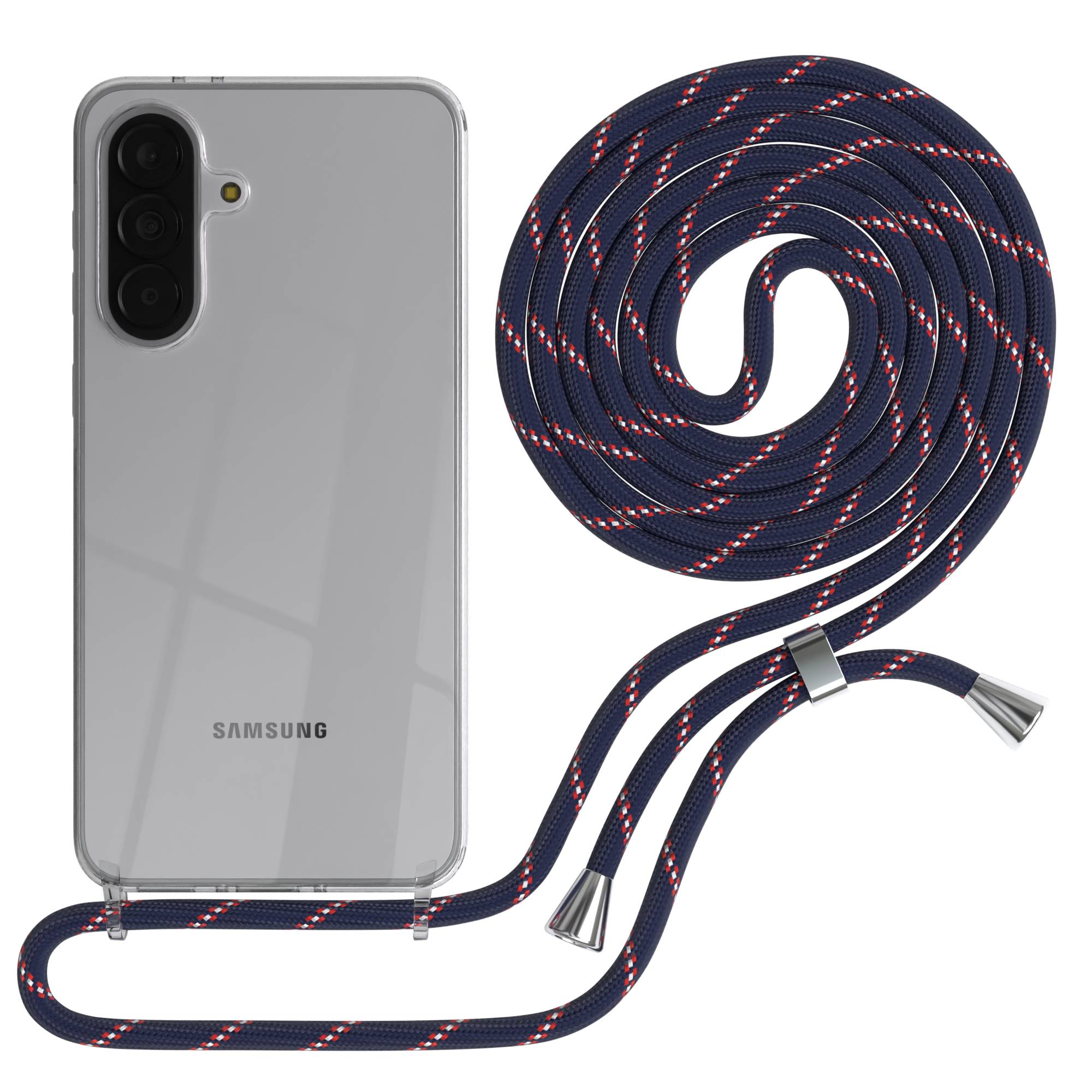 Samsung Galaxy A37 transparente Handykette mit verstellbarer Kordel TPU Schutzhülle 