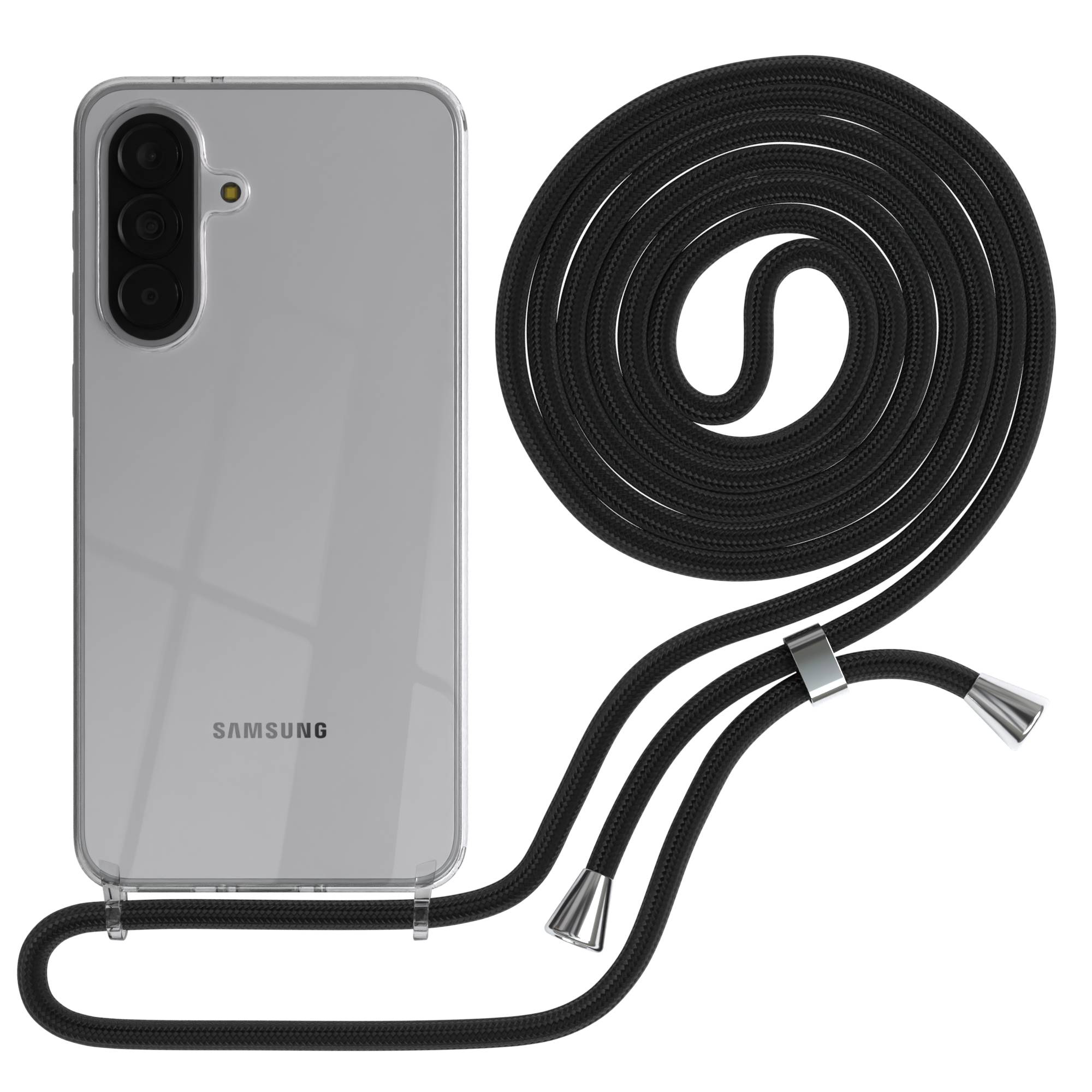 Samsung Galaxy A37 transparente Handykette mit verstellbarer Kordel TPU Schutzhülle 
