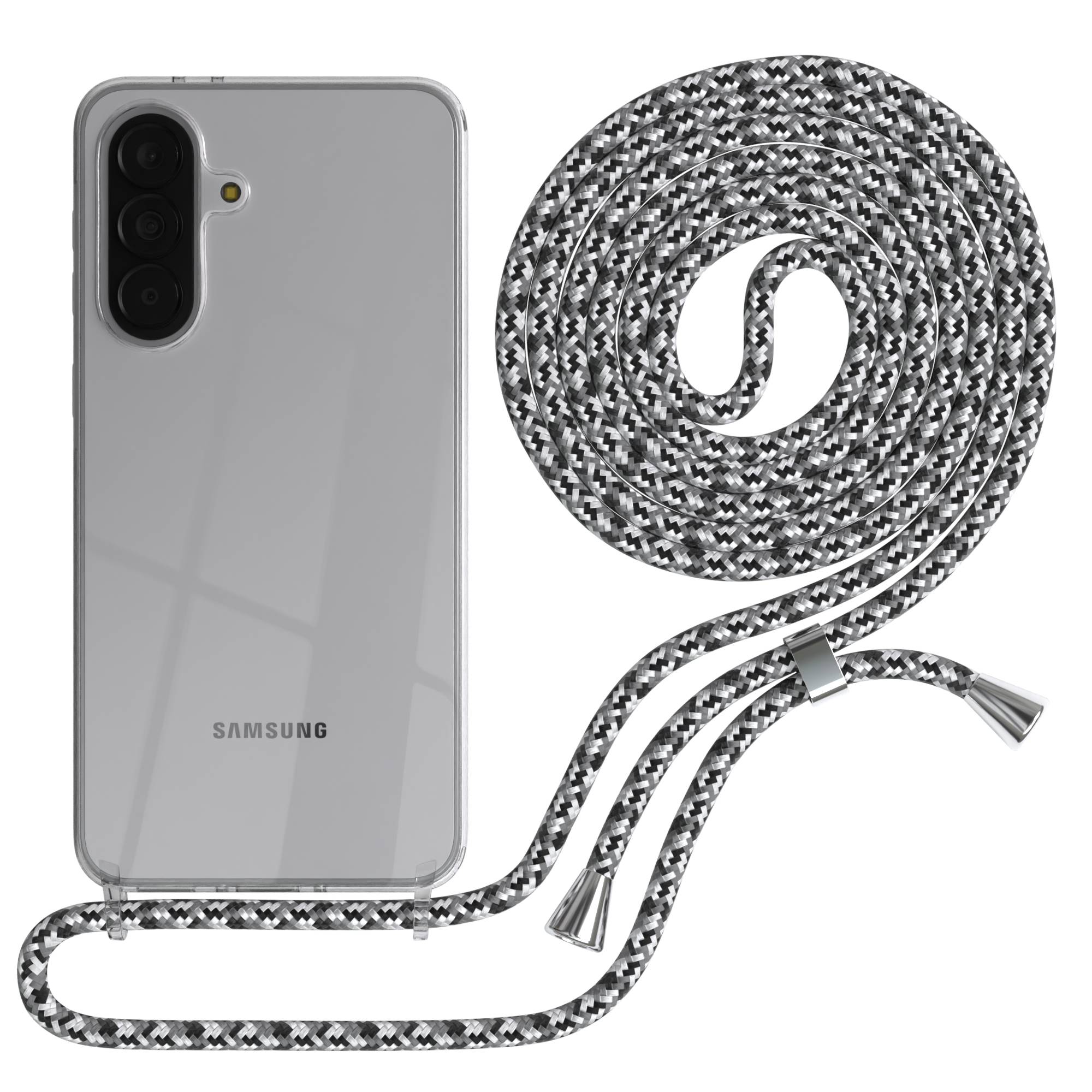 Samsung Galaxy A37 transparente Handykette mit verstellbarer Kordel TPU Schutzhülle 