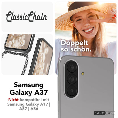 Samsung Galaxy A37 transparente Handykette mit verstellbarer Kordel TPU Schutzhülle 