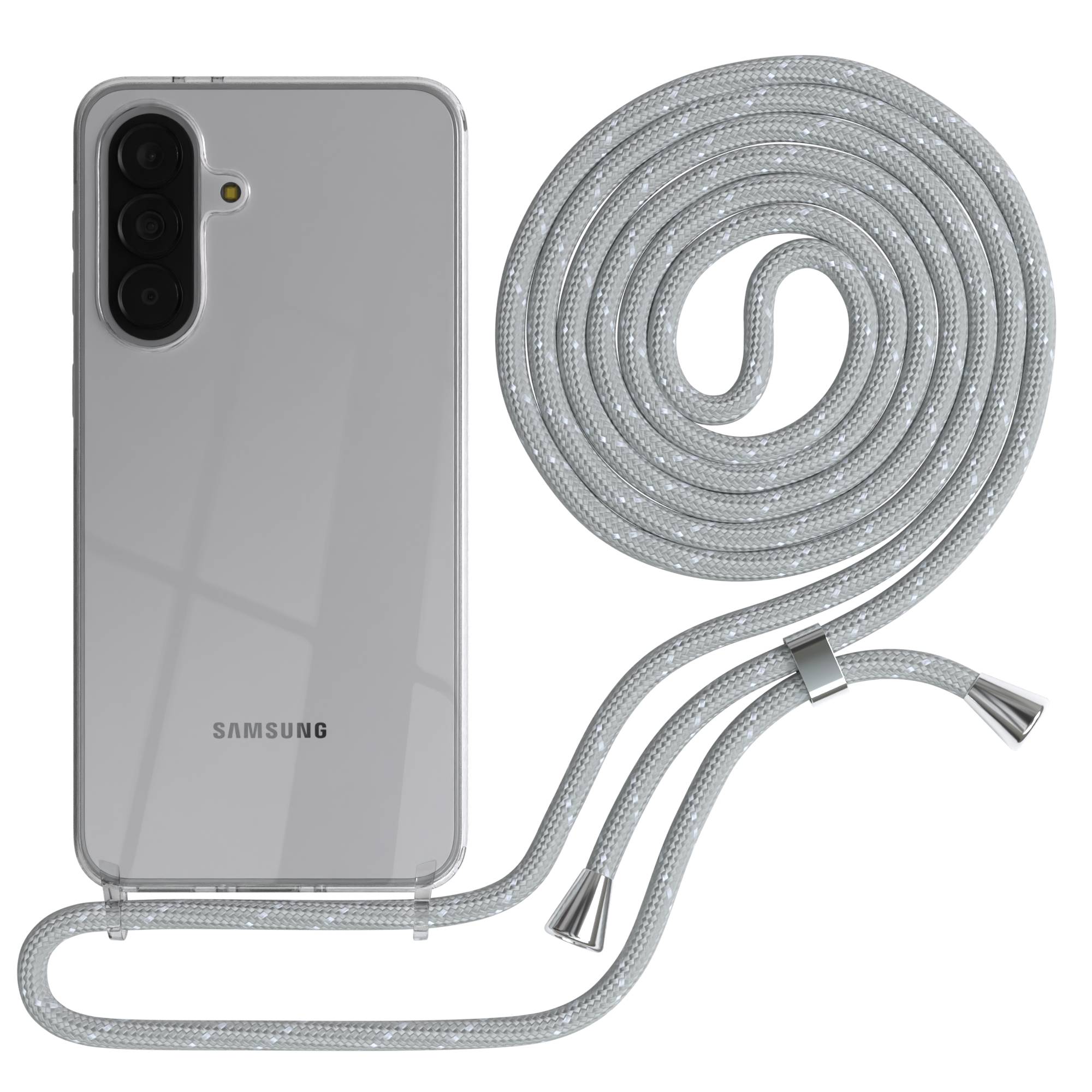 Samsung Galaxy A37 transparente Handykette mit verstellbarer Kordel TPU Schutzhülle 