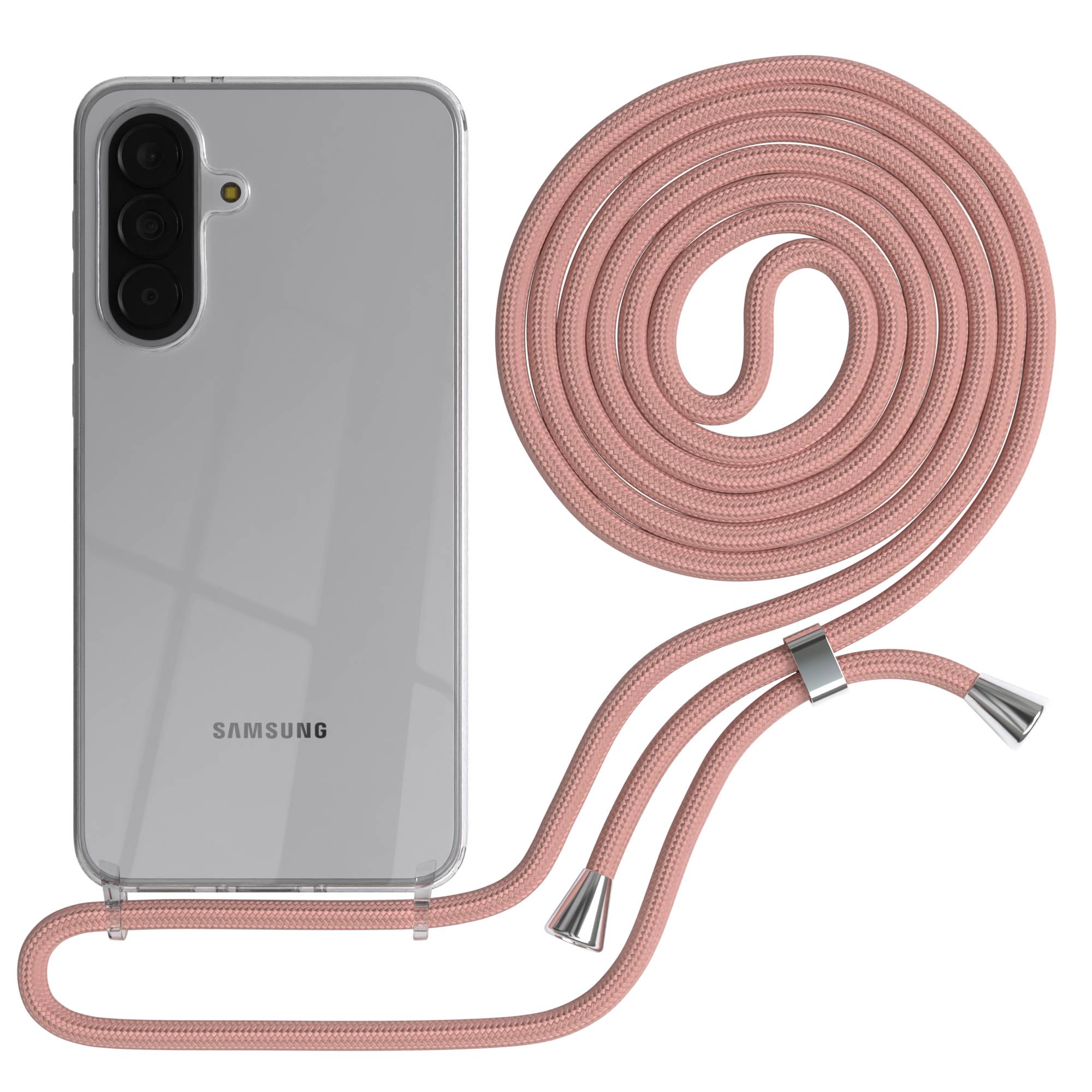 Samsung Galaxy A37 transparente Handykette mit verstellbarer Kordel TPU Schutzhülle 