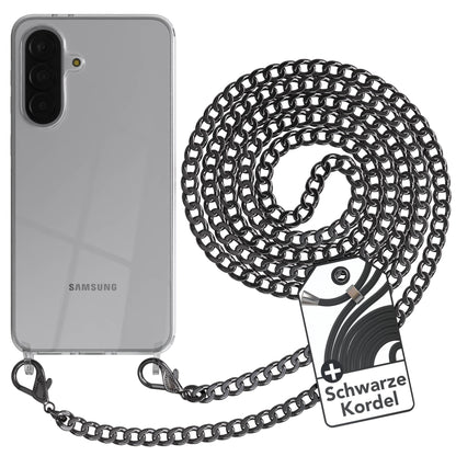 Samsung Galaxy A37 Handykette TPU Hülle schwarze Metallkordel EAZY CASE 