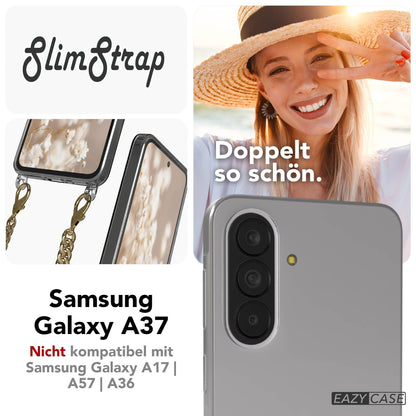 Samsung Galaxy A37 Handykette TPU Hülle schwarze Metallkordel EAZY CASE 