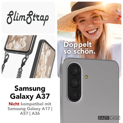 Samsung Galaxy A37 Handykette TPU Hülle schwarze Metallkordel EAZY CASE 