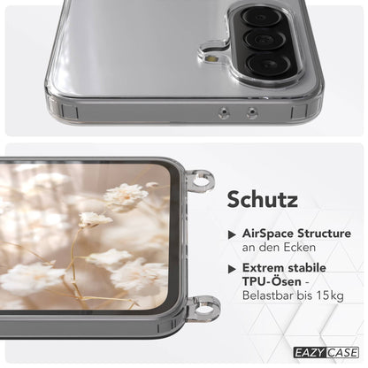 Samsung Galaxy A37 Handykette mit verstellbarem Boho Band Umhängeriemen #farbe_beere-rosa-metallfarbe-gold