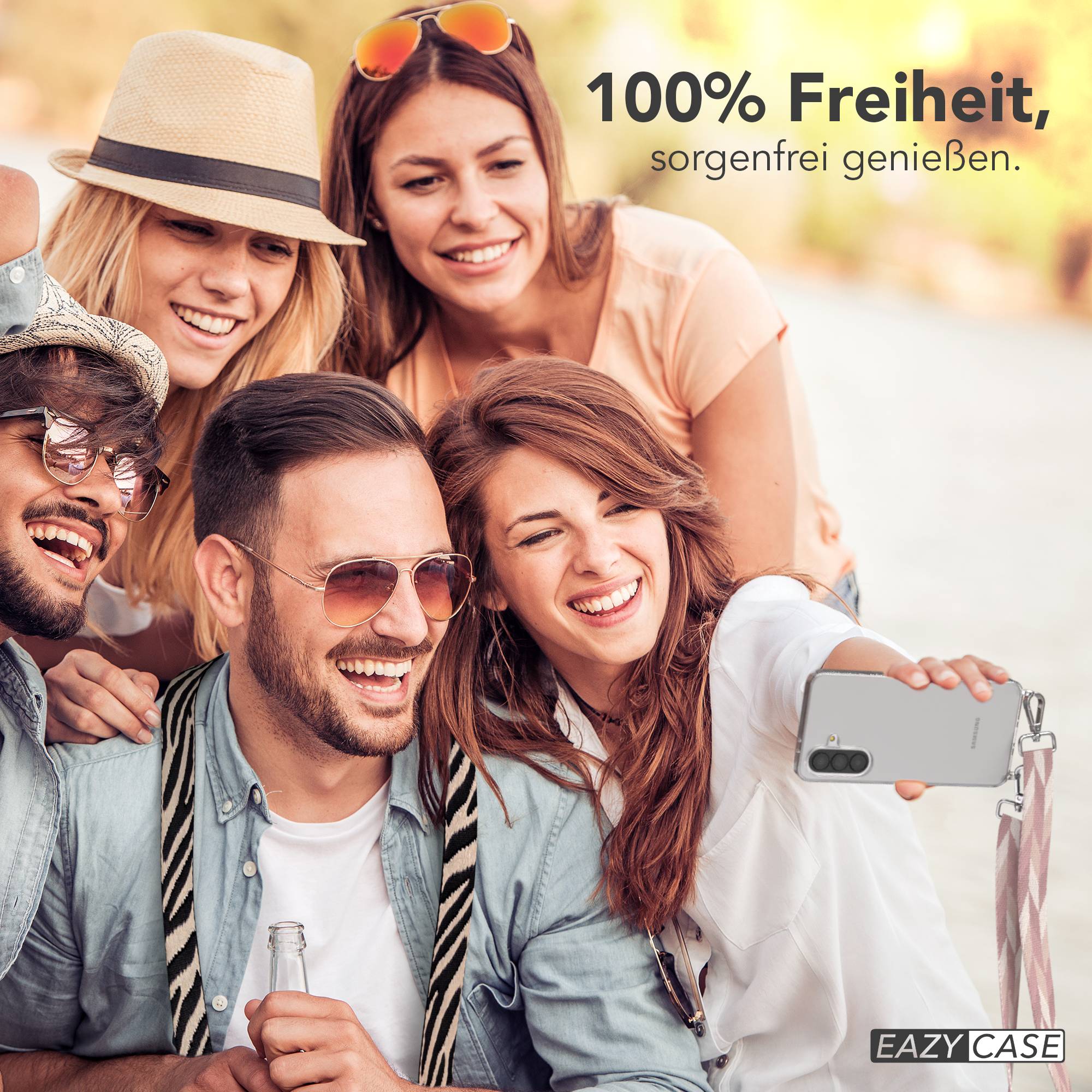 Samsung Galaxy A37 Handykette mit Boho Band verstellbar zum Umhängen 