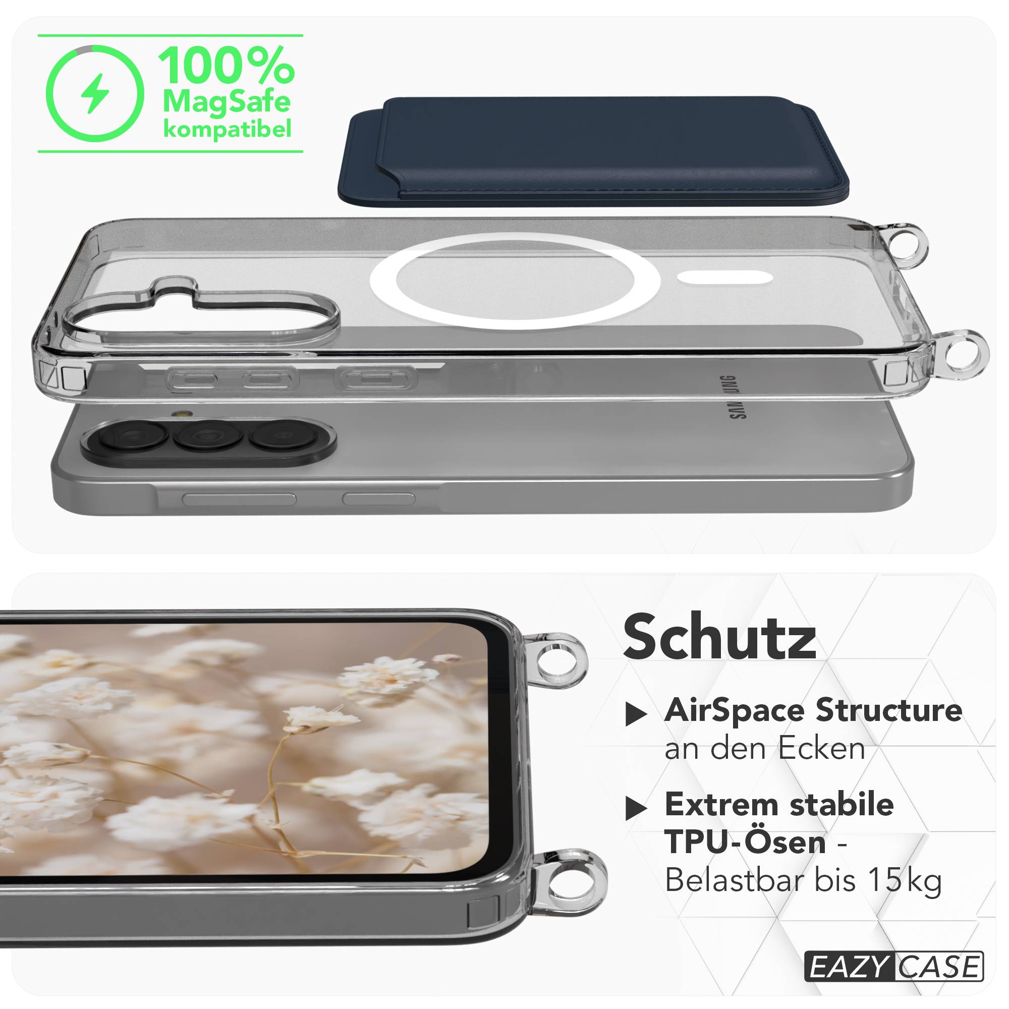 Samsung Galaxy A37 transparente Handykette mit MagSafe Technologie Kordel 