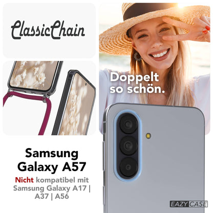 Samsung Galaxy A57 transparente Handykette mit verstellbarer Kordel zum Umhängen 