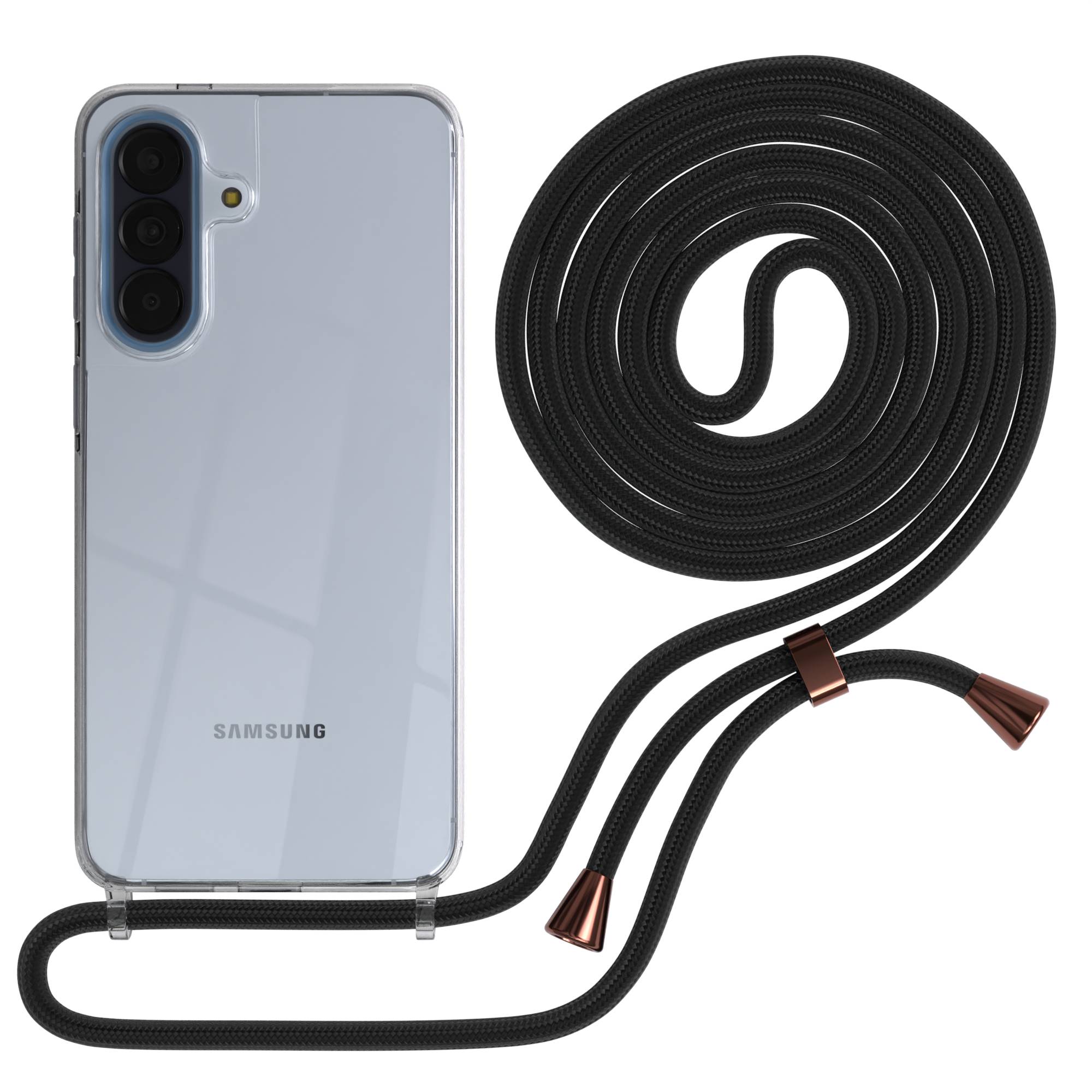 Samsung Galaxy A57 transparente Handykette mit verstellbarer Kordel zum Umhängen 