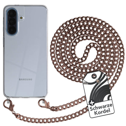 Samsung Galaxy A57 Handykette TPU Hülle mit Metallkette schwarze Kordel 