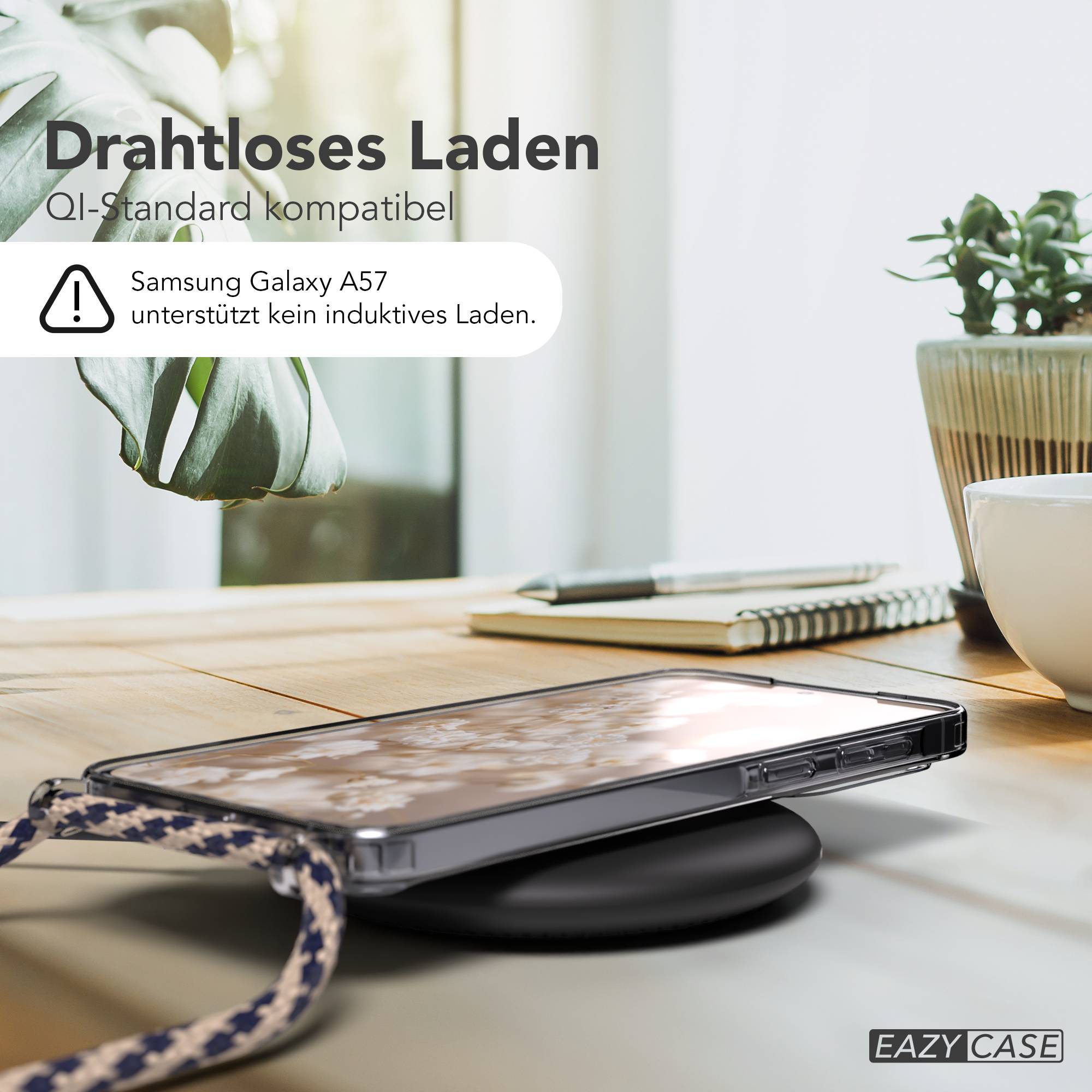 Samsung Galaxy A57 transparente Handykette mit MagSafe und verstellbarer Kordel 