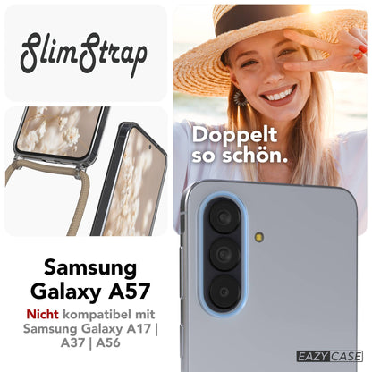 Samsung Galaxy A57 transparente Handykette mit MagSafe und verstellbarer Kordel 