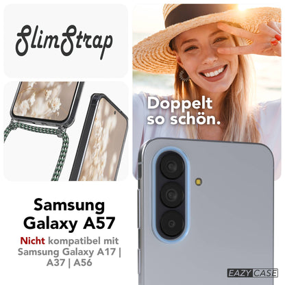Samsung Galaxy A57 transparente Handykette mit MagSafe und verstellbarer Kordel 