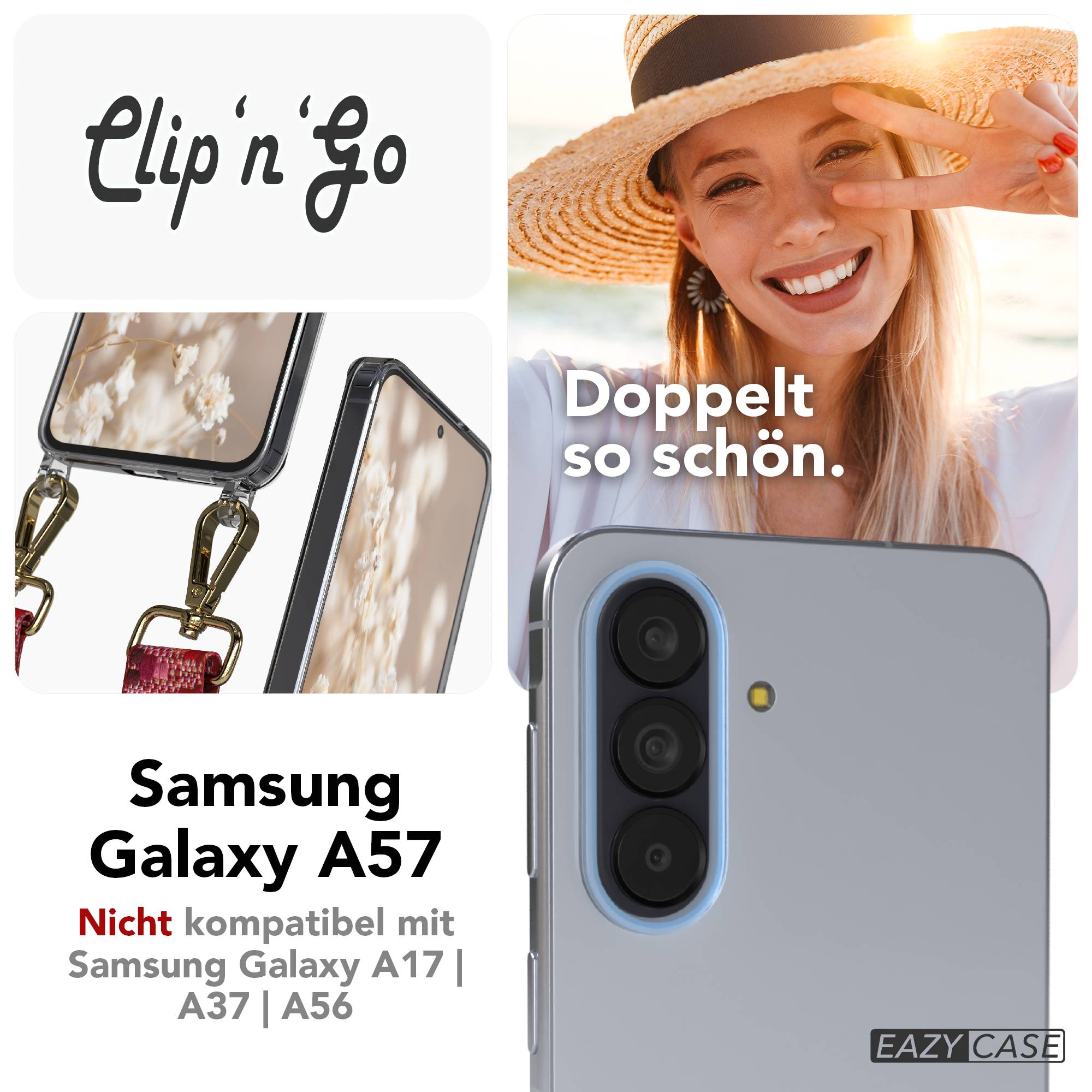Samsung Galaxy A57 MagSafe Handykette mit verstellbarem Boho Band Set 