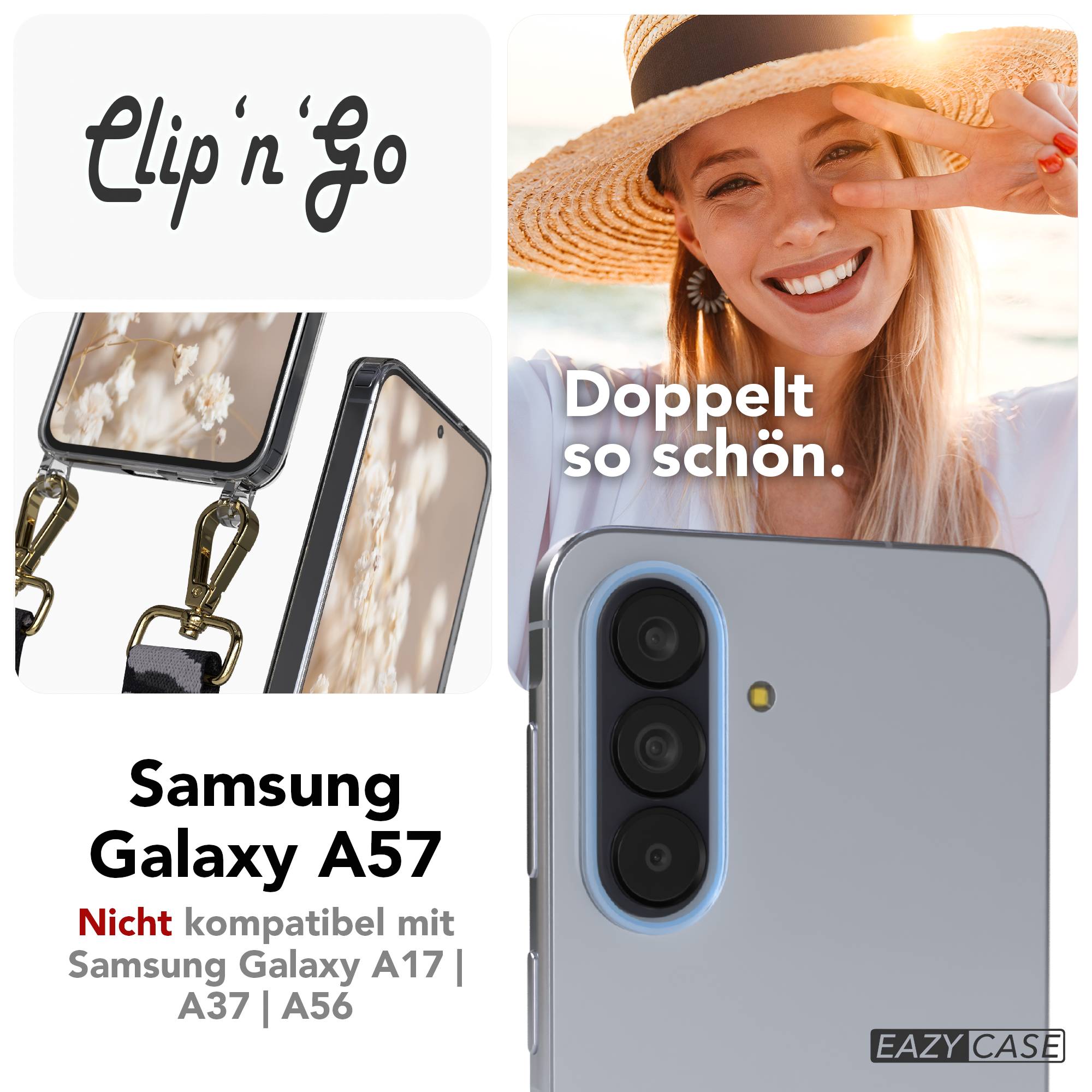 Samsung Galaxy A57 MagSafe Handykette mit Boho Band verstellbar 