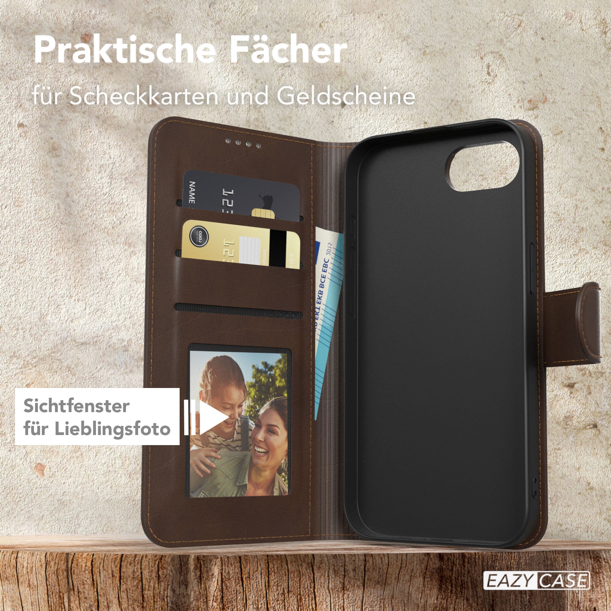 Apple iPhone 17e Klapphülle aus Kunstleder mit Kartenfach EAZY CASE 