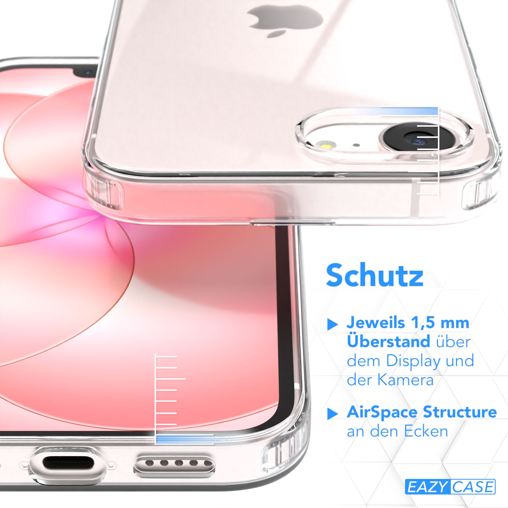 Apple iPhone 17e transparente Silikonhülle mit Kameraschutz von EAZY CASE 
