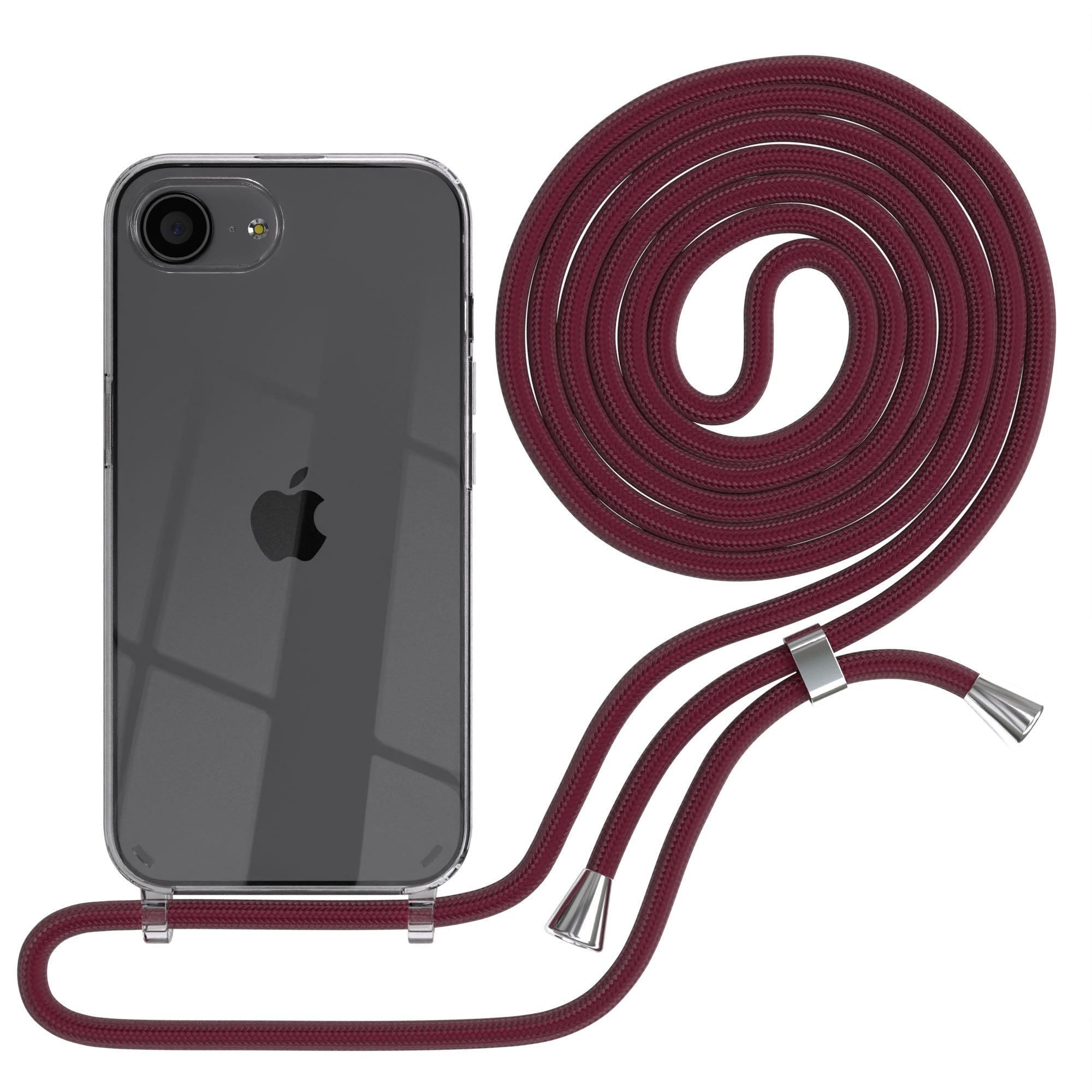 Apple iPhone 17e transparente Handykette mit TPU Hülle und verstellbarer Kordel 