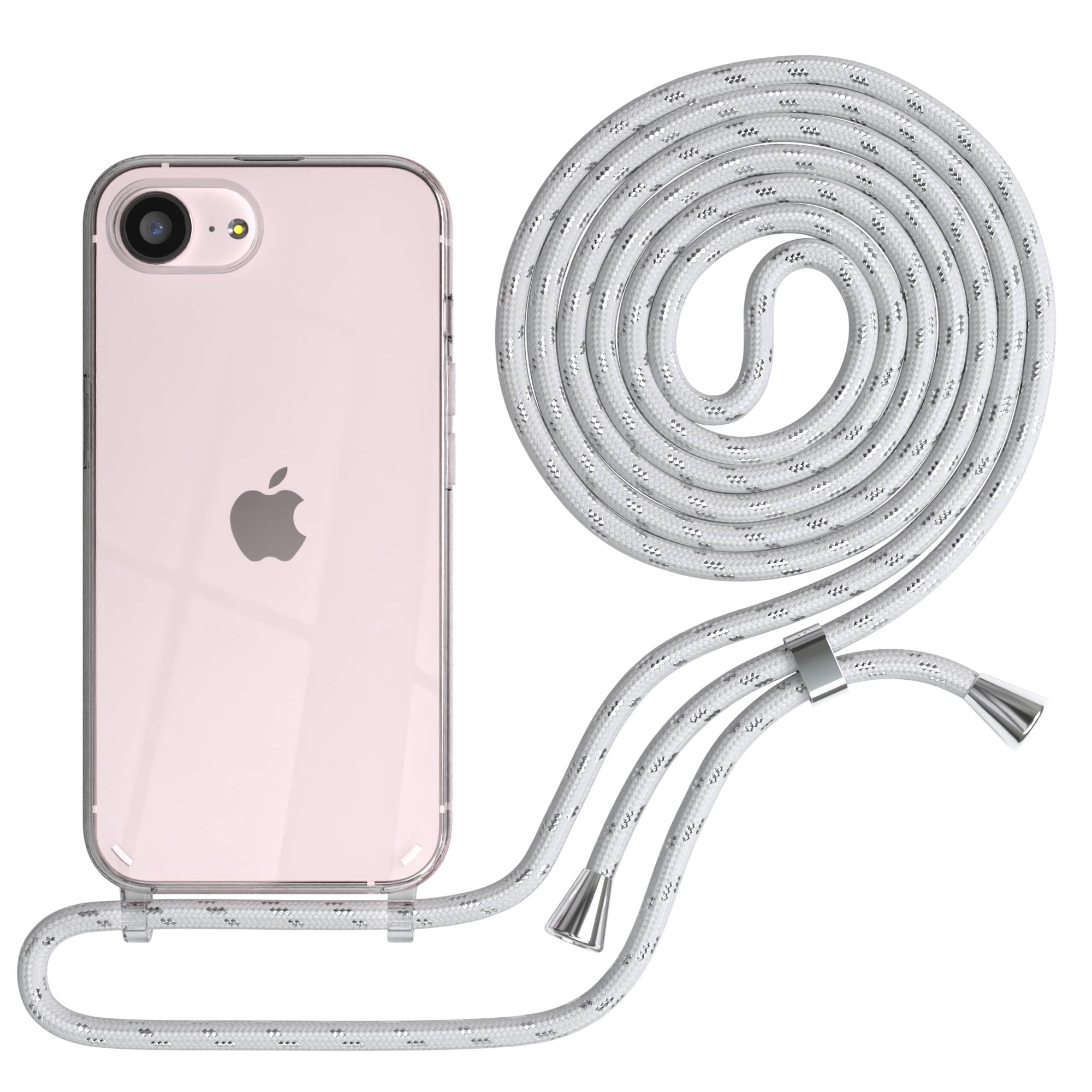 Apple iPhone 17e transparente Handykette mit TPU Hülle und verstellbarer Kordel 