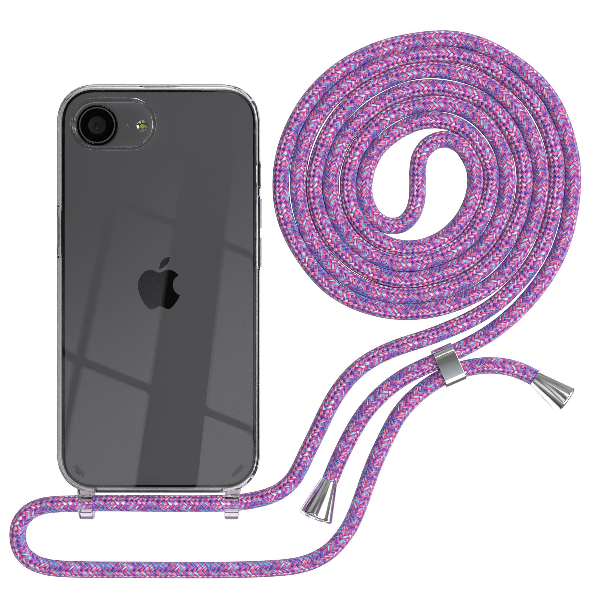 Apple iPhone 17e transparente Handykette mit TPU Hülle und verstellbarer Kordel 