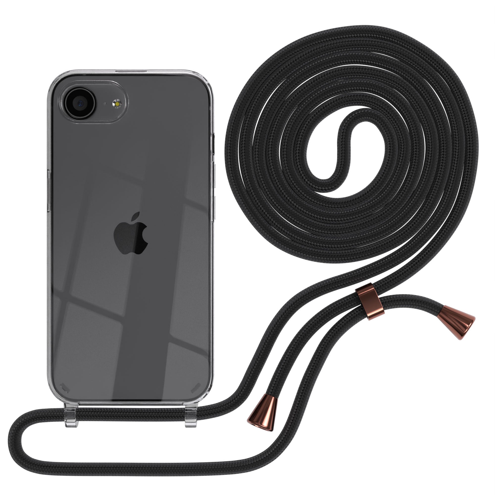Apple iPhone 17e transparente Handykette mit TPU Hülle und verstellbarer Kordel 