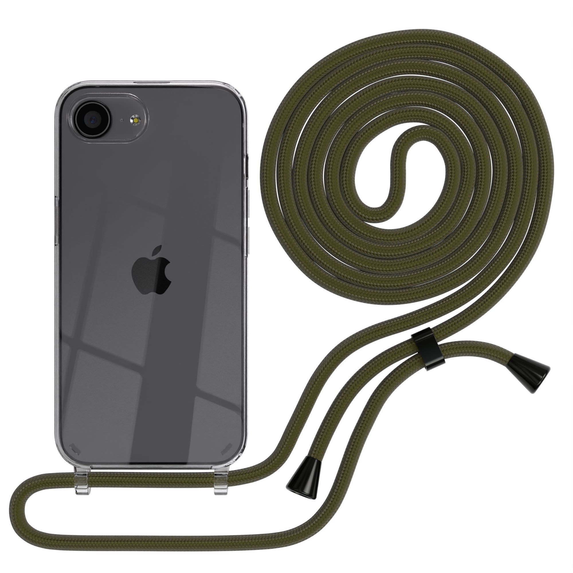 Apple iPhone 17e transparente Handykette mit TPU Hülle und verstellbarer Kordel 