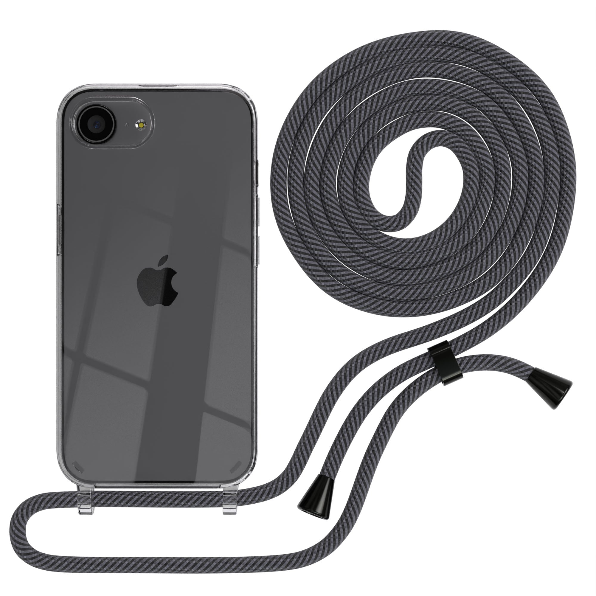 Apple iPhone 17e transparente Handykette mit TPU Hülle und verstellbarer Kordel 
