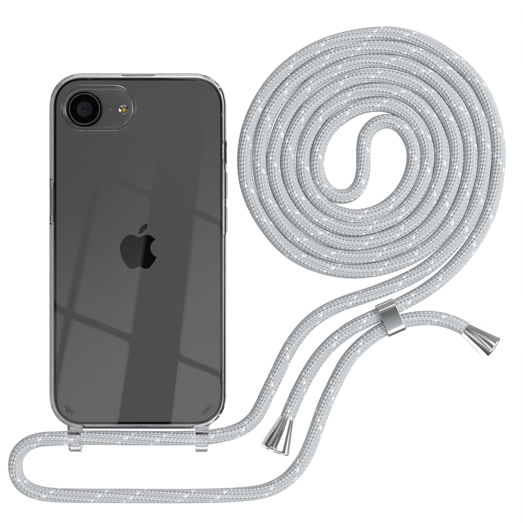 Apple iPhone 17e transparente Handykette mit TPU Hülle und verstellbarer Kordel 