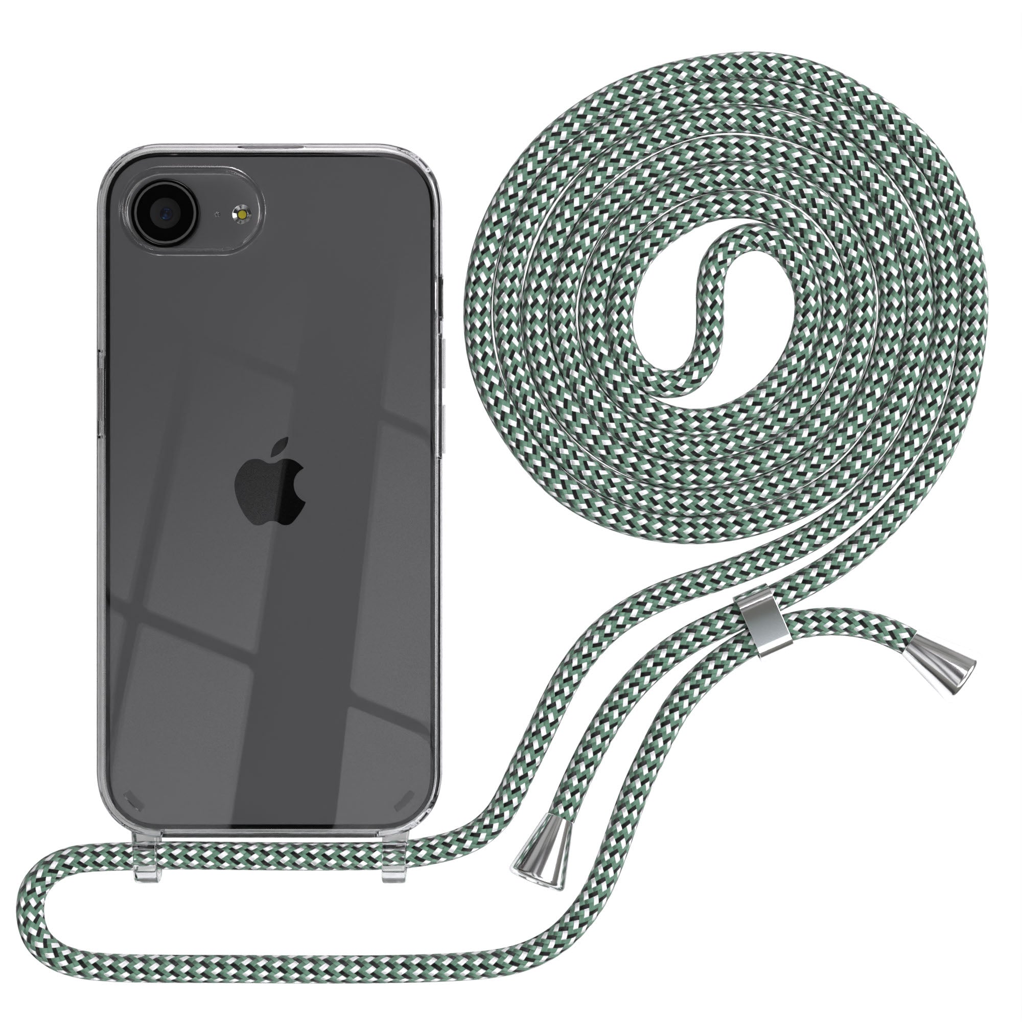 Apple iPhone 17e transparente Handykette mit TPU Hülle und verstellbarer Kordel 