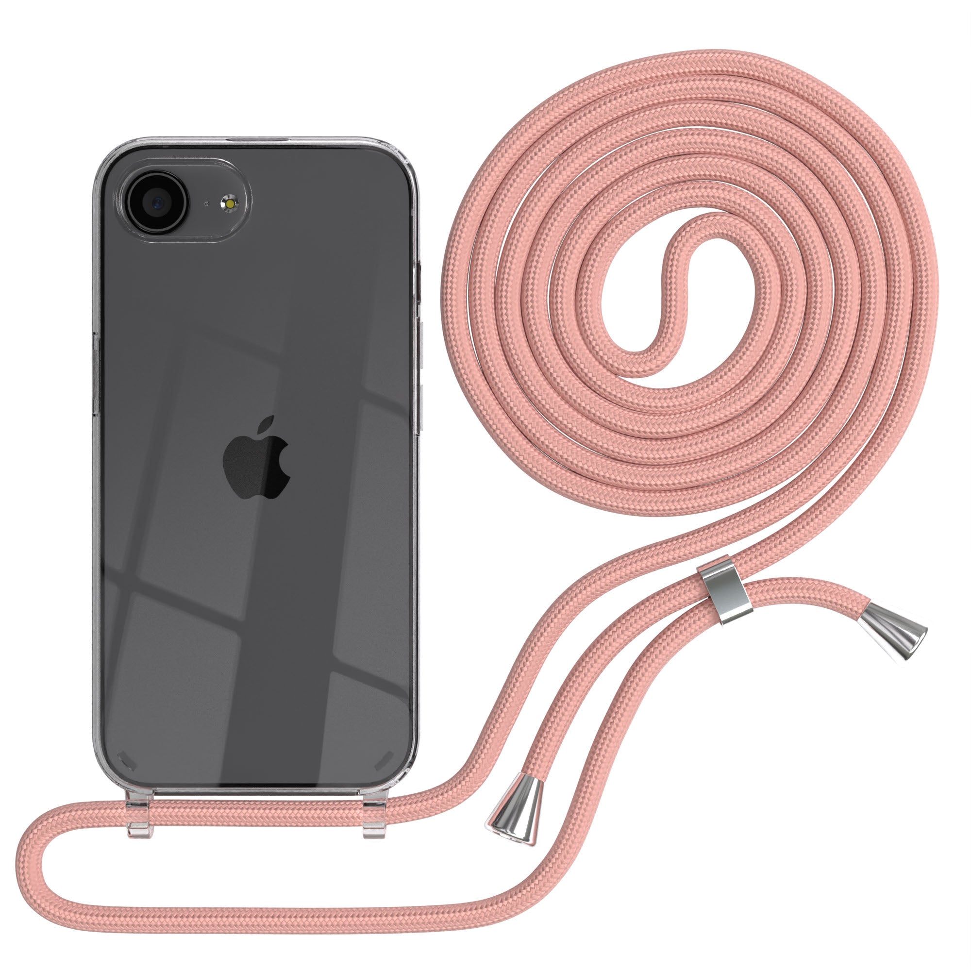 Apple iPhone 17e transparente Handykette mit TPU Hülle und verstellbarer Kordel 
