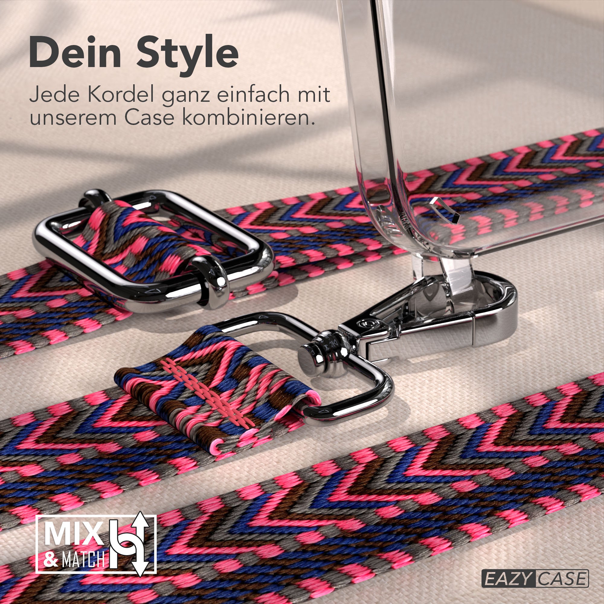 iPhone 17e Handykette mit Boho Band verstellbarer Trageriemen EAZY CASE 