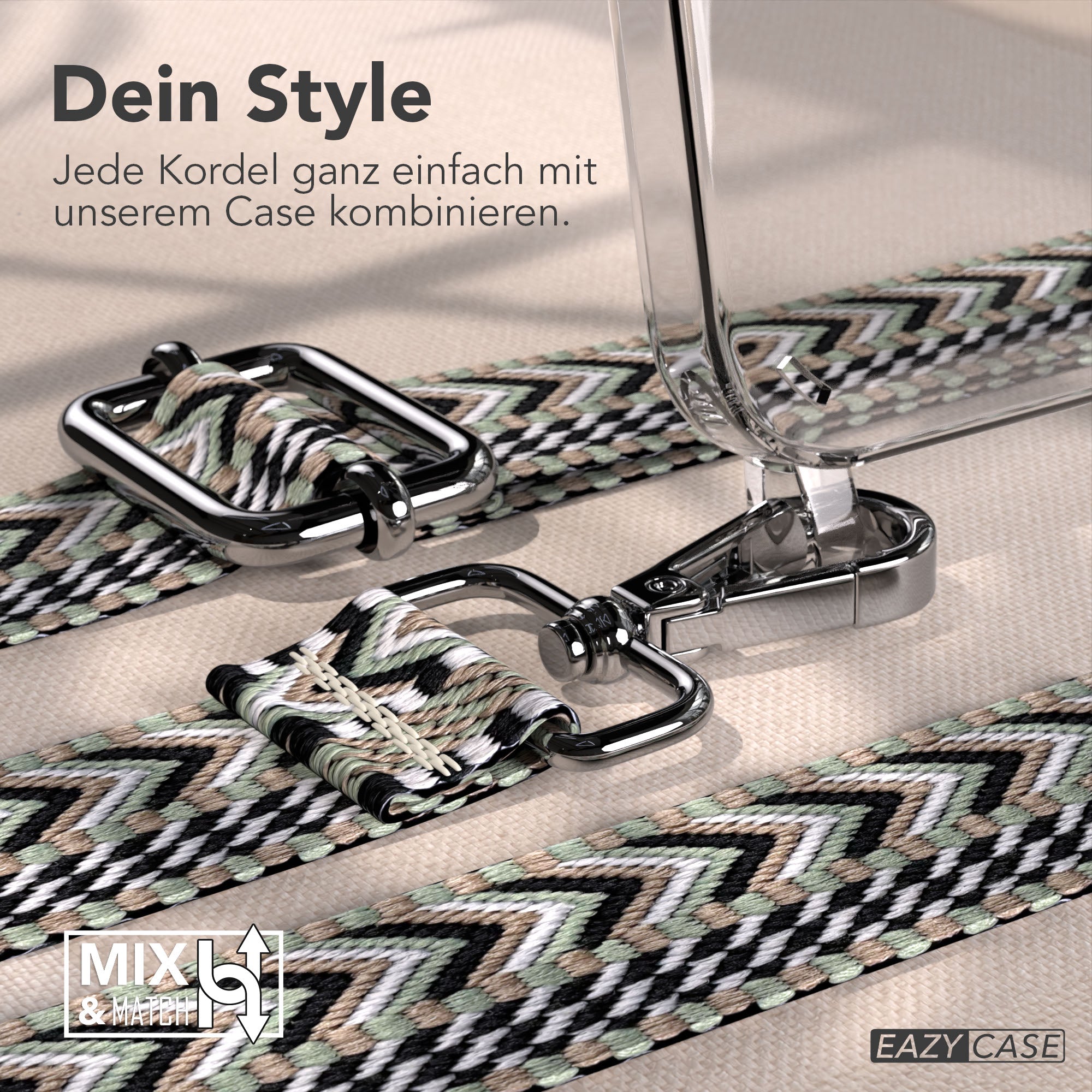 iPhone 17e Handykette mit Boho Band verstellbarer Trageriemen EAZY CASE 
