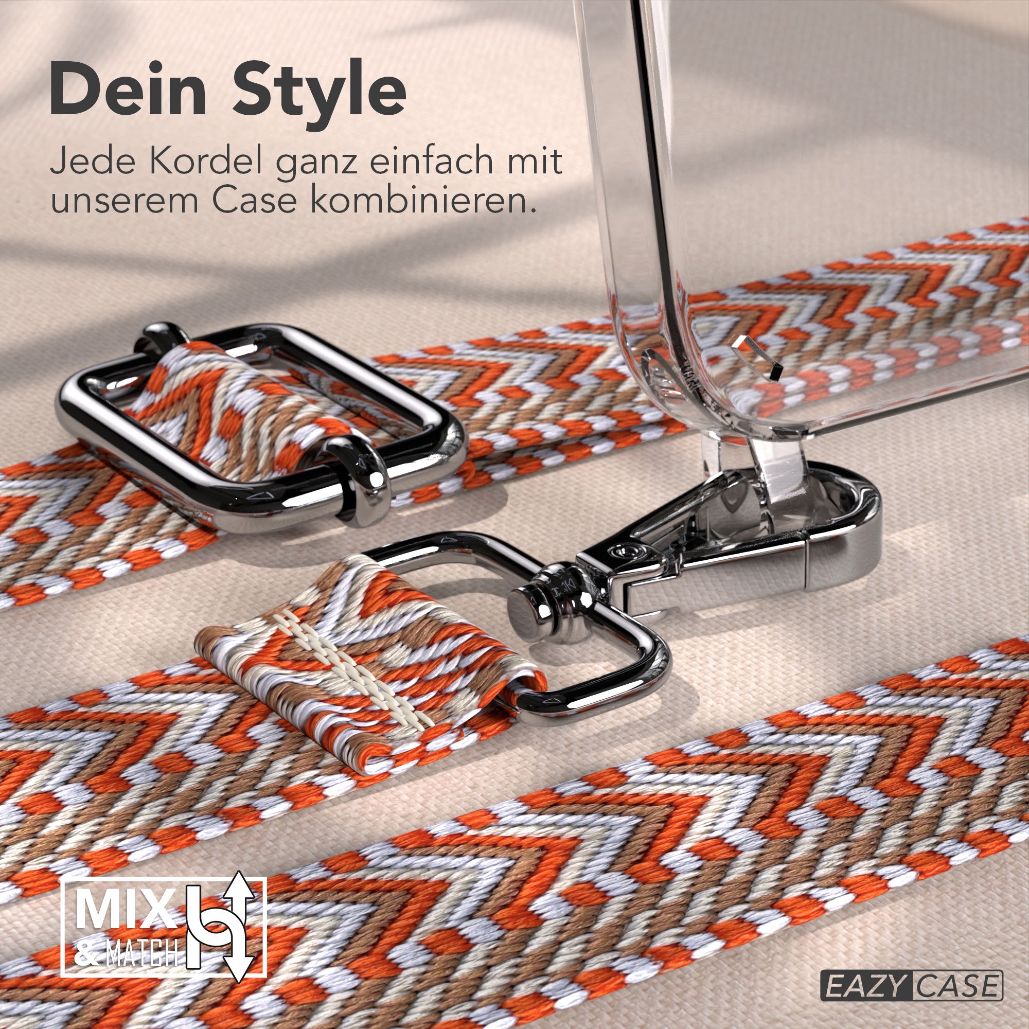 iPhone 17e Handykette mit Boho Band verstellbarer Trageriemen EAZY CASE 