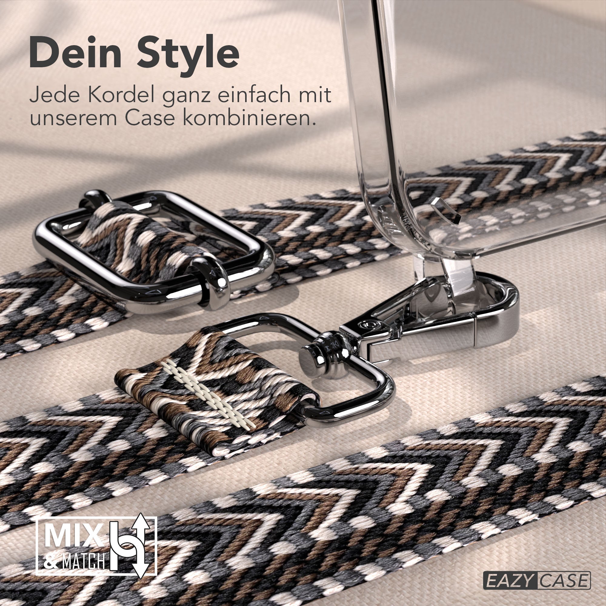 iPhone 17e Handykette mit Boho Band verstellbarer Trageriemen EAZY CASE 