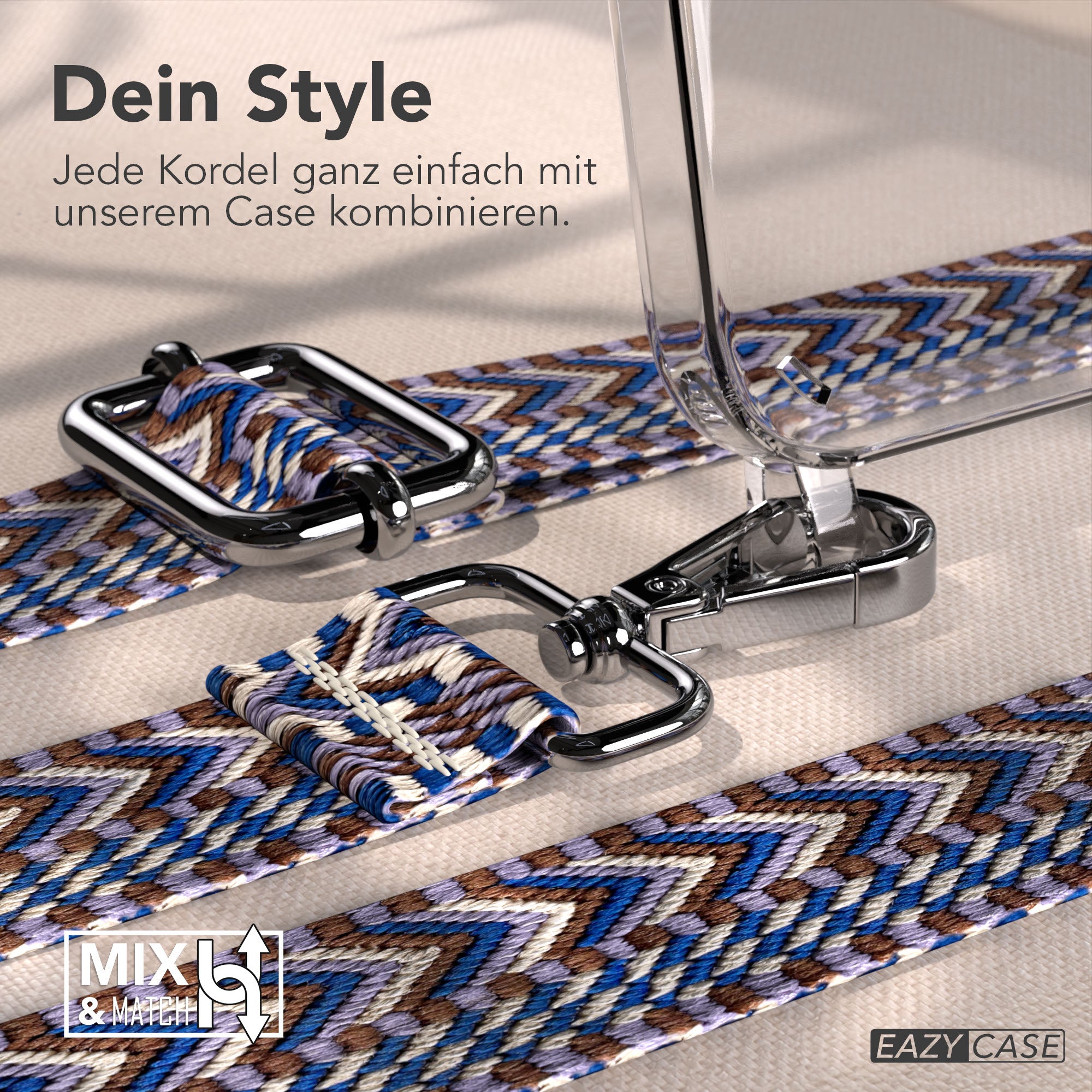iPhone 17e Handykette mit Boho Band verstellbarer Trageriemen EAZY CASE 
