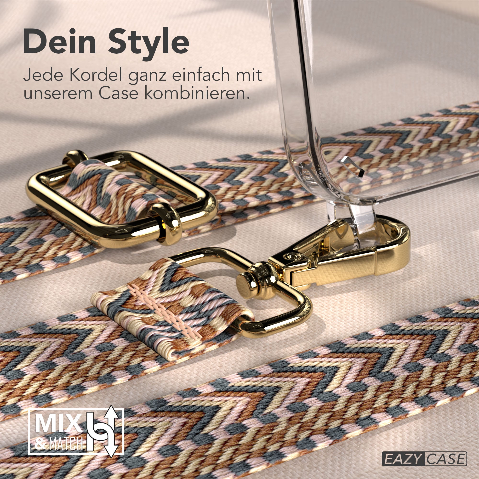 iPhone 17e Handykette mit Boho Band verstellbarer Trageriemen EAZY CASE 