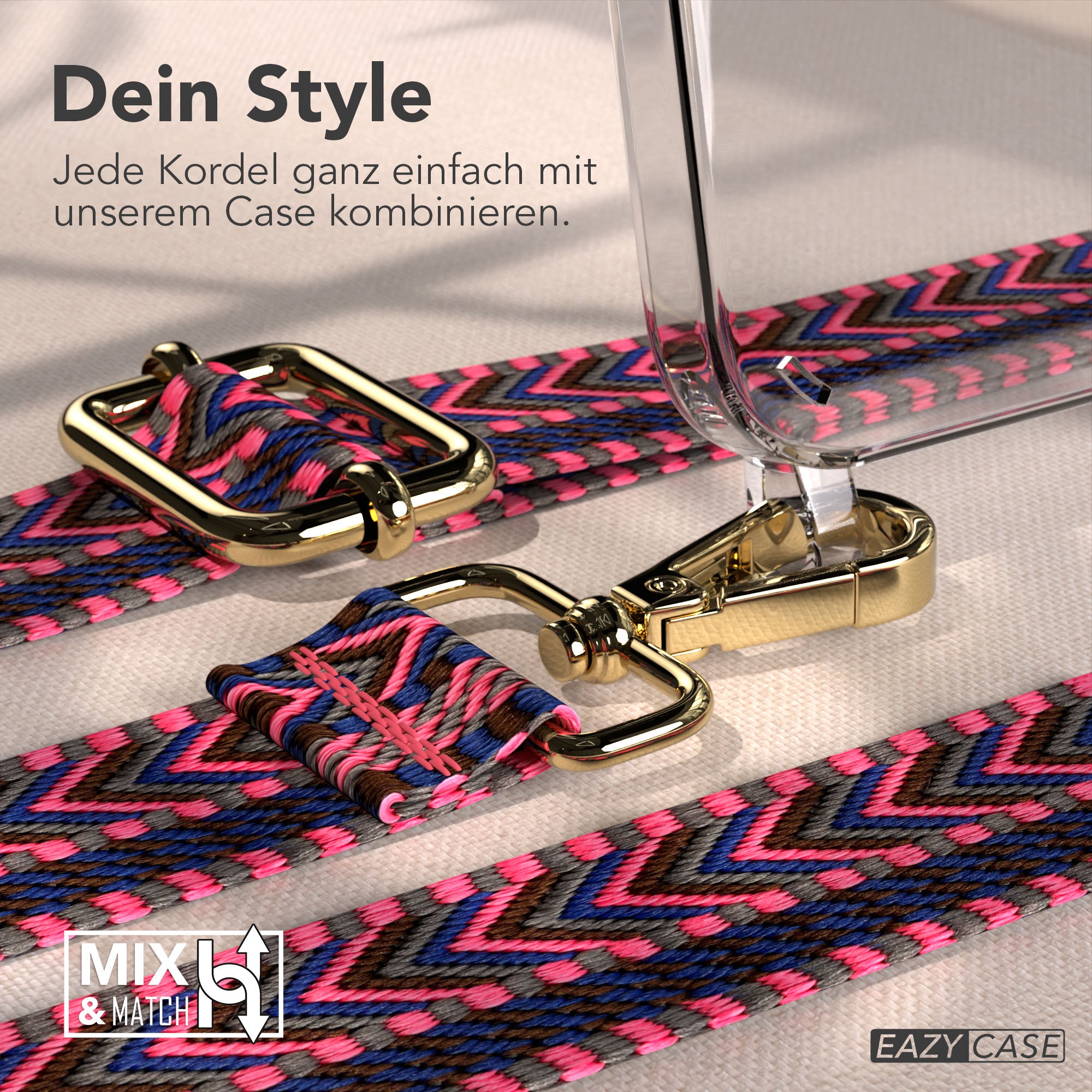 iPhone 17e Handykette mit Boho Band verstellbarer Trageriemen EAZY CASE 