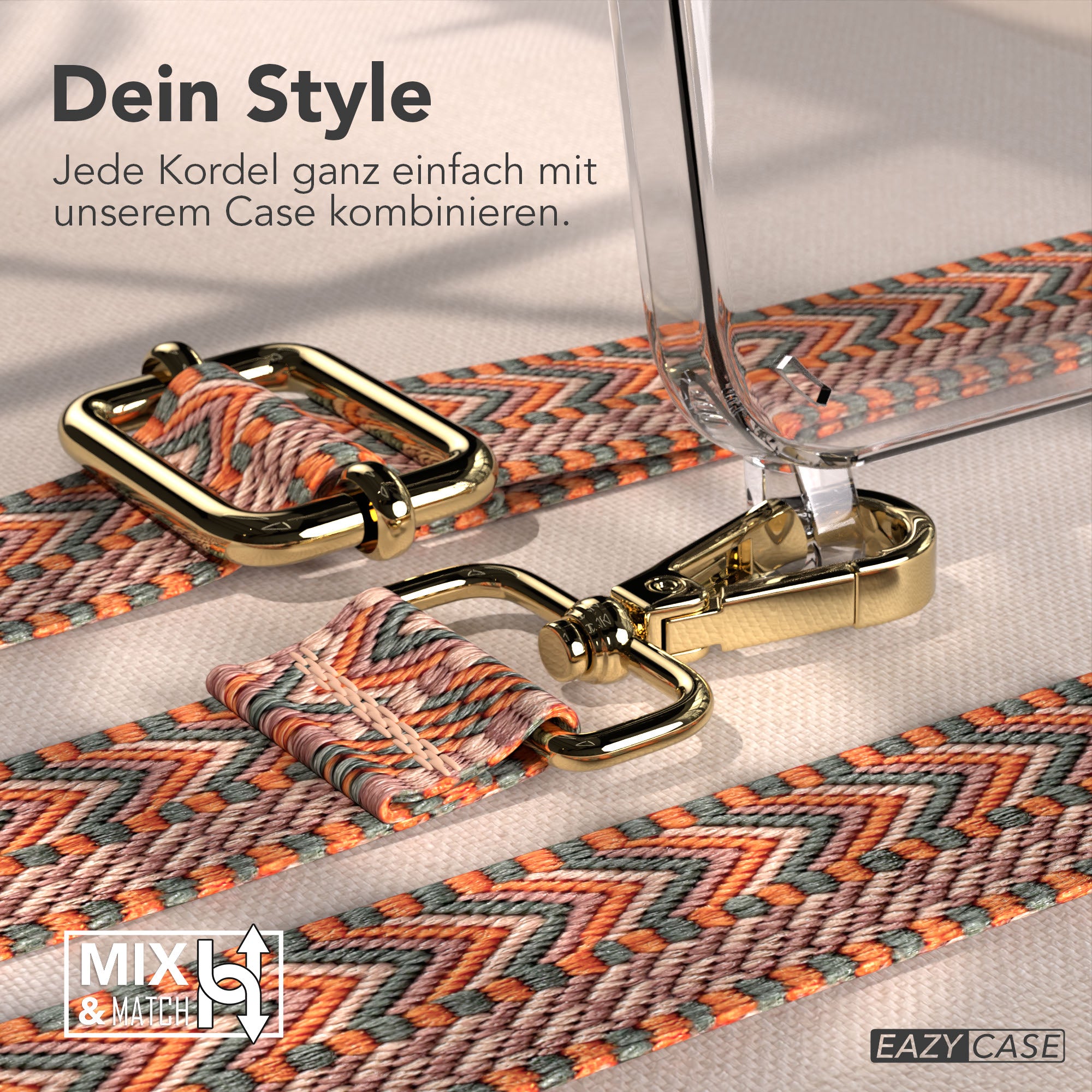 iPhone 17e Handykette mit Boho Band verstellbarer Trageriemen EAZY CASE 