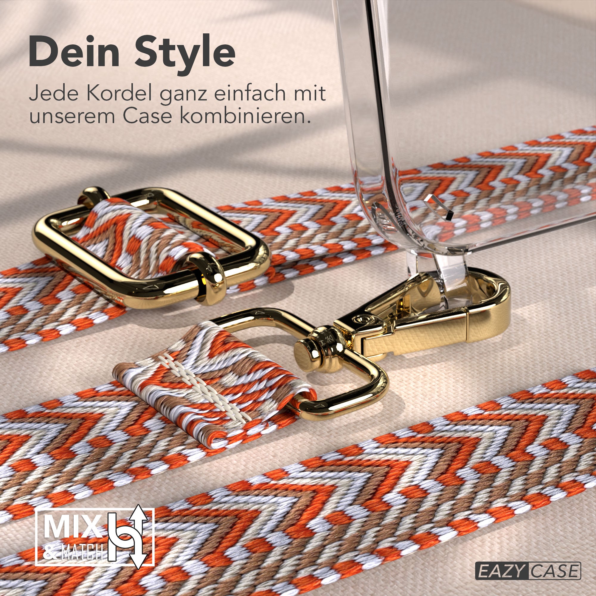 iPhone 17e Handykette mit Boho Band verstellbarer Trageriemen EAZY CASE 