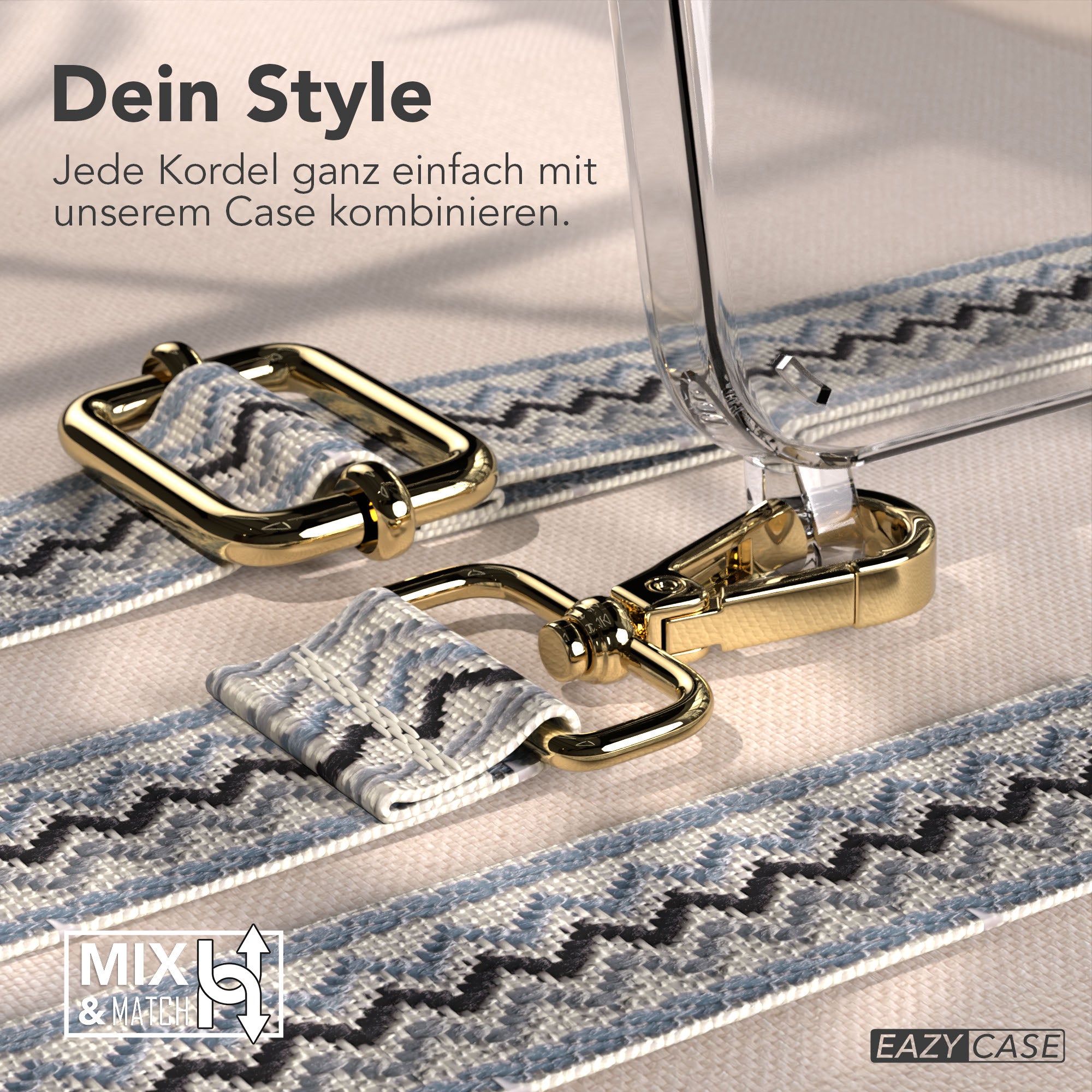 iPhone 17e Handykette mit Boho Band verstellbarer Trageriemen EAZY CASE 