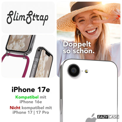 Apple iPhone 17e transparente Handykette mit MagSafe und verstellbarer Kordel 
