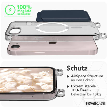 Apple iPhone 17e transparente Handykette mit MagSafe und verstellbarer Kordel 