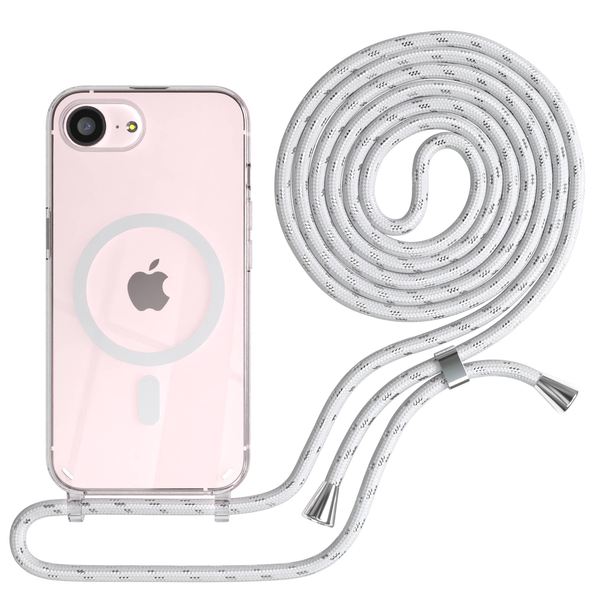Apple iPhone 17e transparente Handykette mit MagSafe und verstellbarer Kordel 