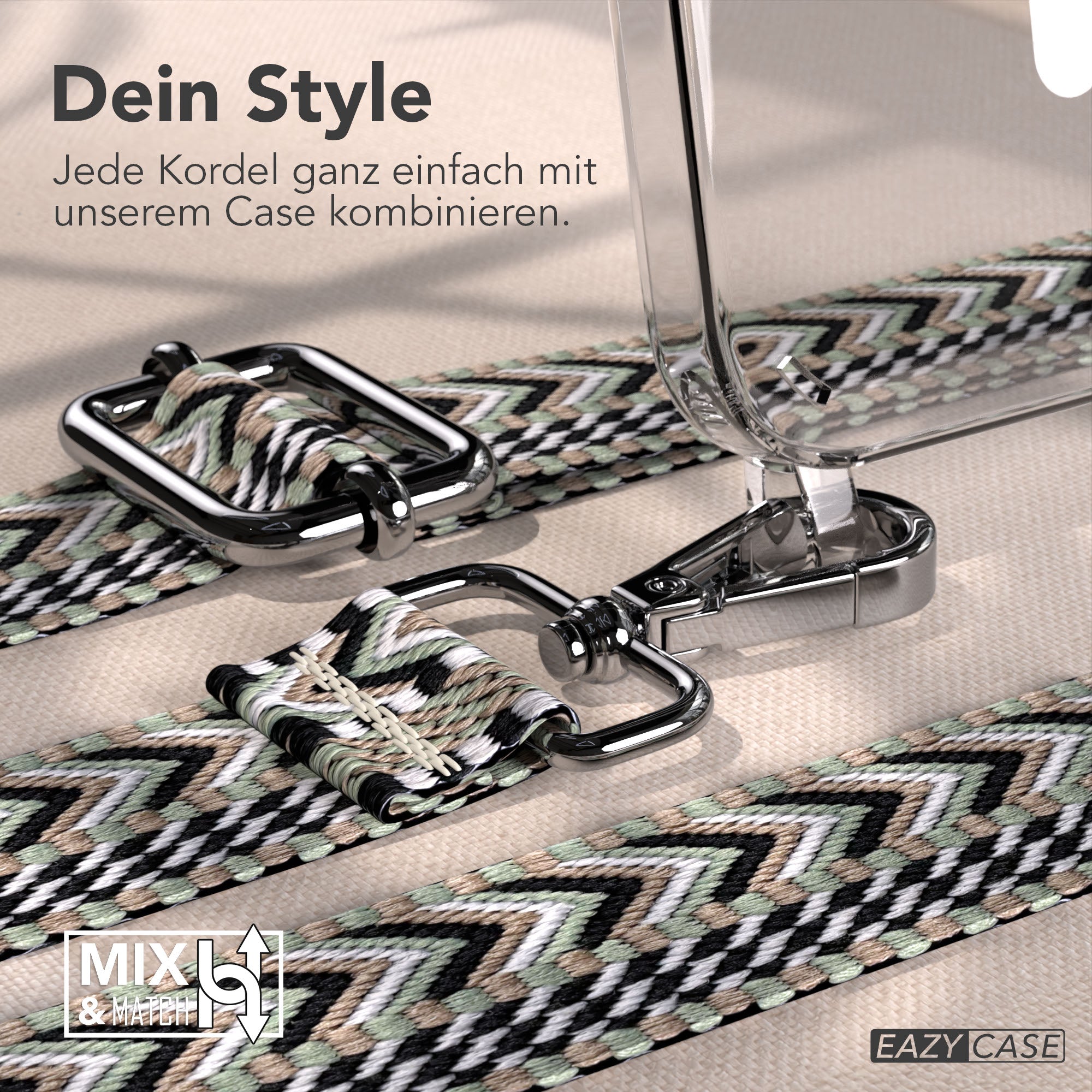 iPhone 17e MagSafe Handykette mit Boho Band verstellbar 